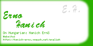 erno hanich business card