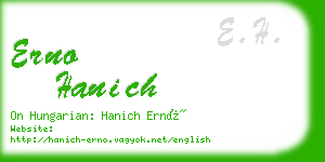 erno hanich business card